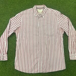 Goodthreads Mens XL Oxford Shirt White Striped Long Sleeve Button Down Standard